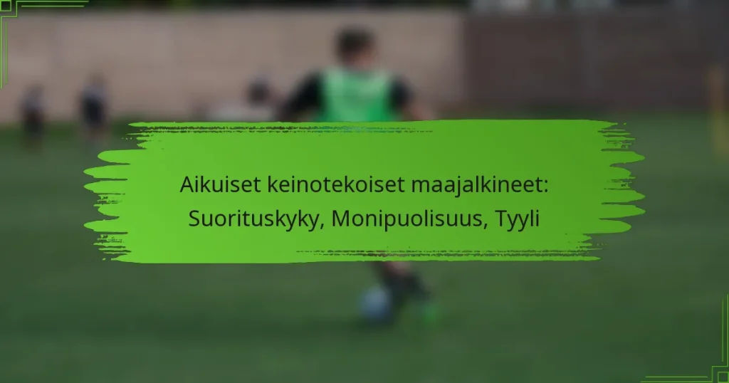 Aikuiset keinotekoiset maajalkineet: Suorituskyky, Monipuolisuus, Tyyli