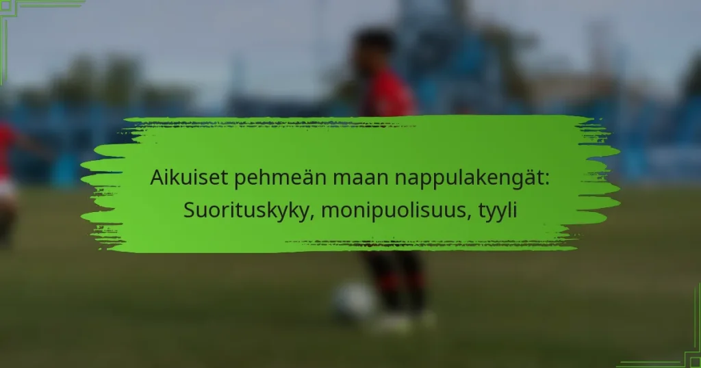 Aikuiset pehmeän maan nappulakengät: Suorituskyky, monipuolisuus, tyyli