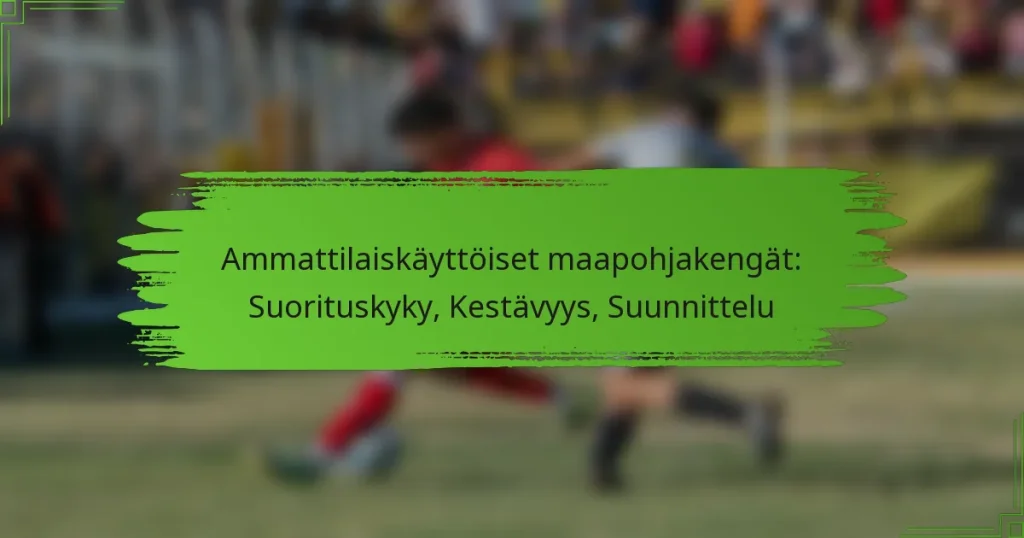 Ammattilaiskäyttöiset maapohjakengät: Suorituskyky, Kestävyys, Suunnittelu