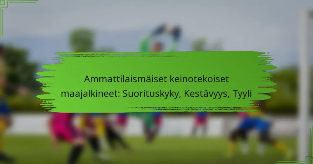 Ammattilaismäiset keinotekoiset maajalkineet: Suorituskyky, Kestävyys, Tyyli