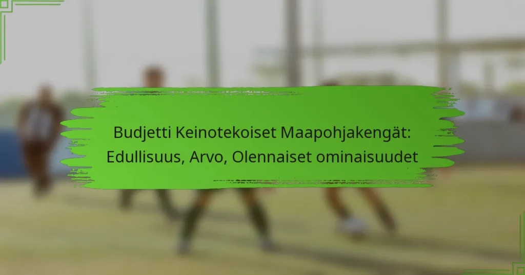 Budjetti Keinotekoiset Maapohjakengät: Edullisuus, Arvo, Olennaiset ominaisuudet