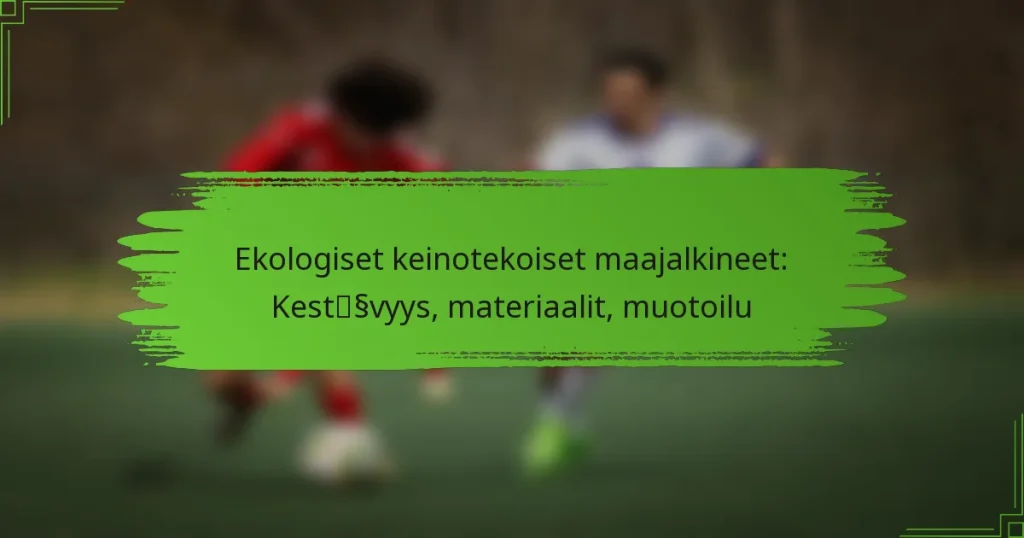 Ekologiset keinotekoiset maajalkineet: Kestävyys, materiaalit, muotoilu