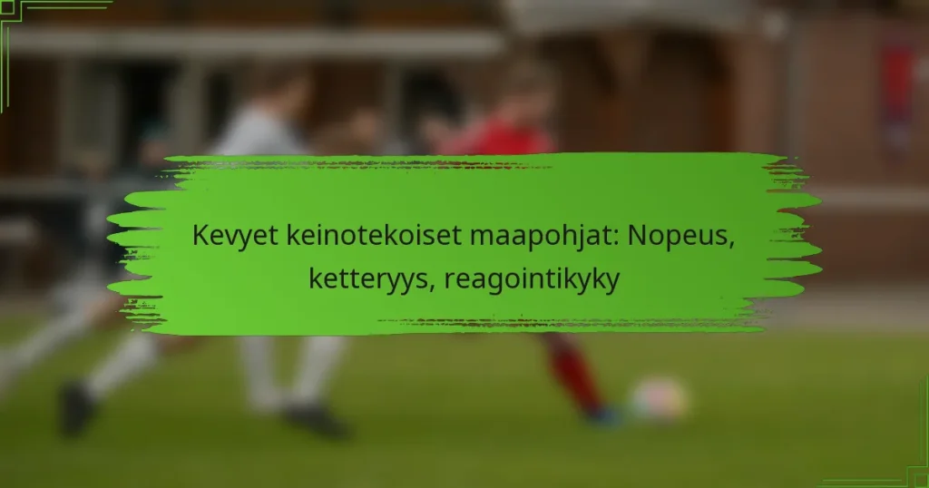 Kevyet keinotekoiset maapohjat: Nopeus, ketteryys, reagointikyky