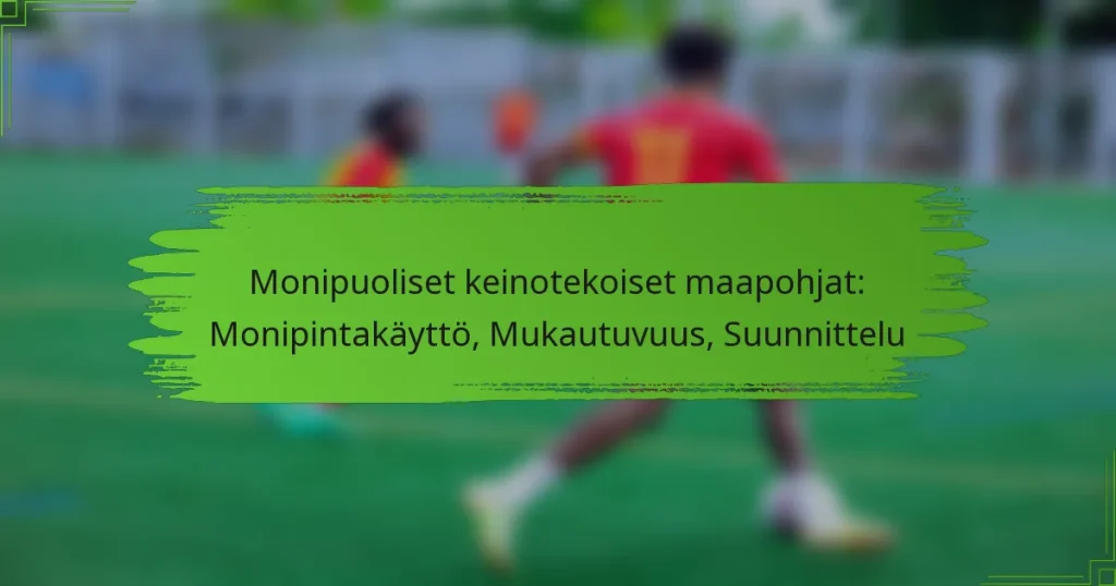 Monipuoliset keinotekoiset maapohjat: Monipintakäyttö, Mukautuvuus, Suunnittelu