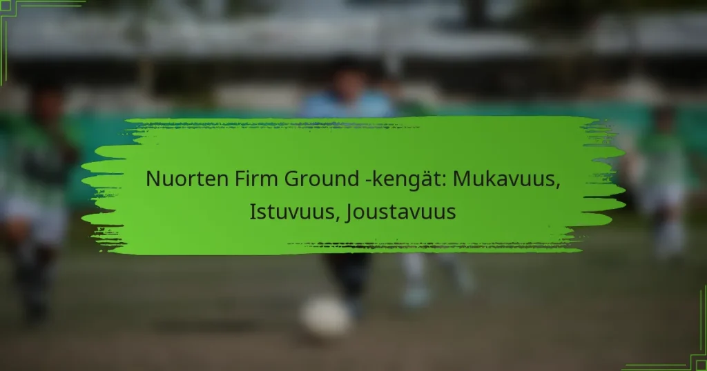 Nuorten Firm Ground -kengät: Mukavuus, Istuvuus, Joustavuus