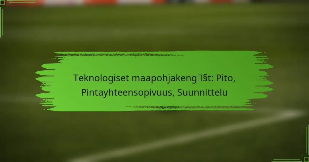 Teknologiset maapohjakengät: Pito, Pintayhteensopivuus, Suunnittelu
