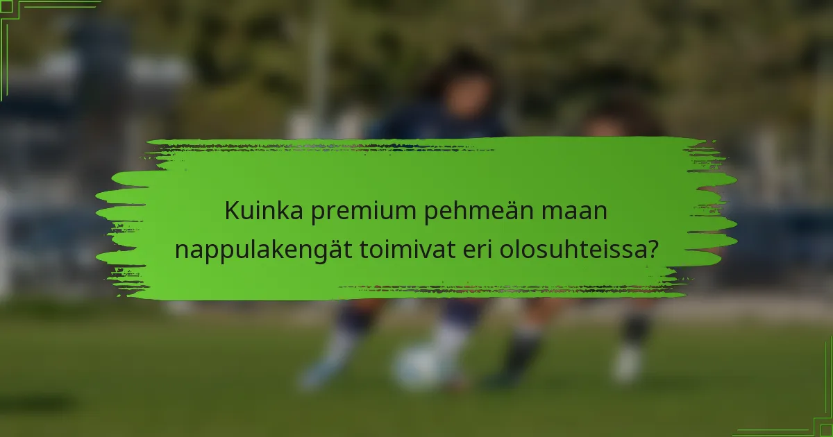 Kuinka premium pehmeän maan nappulakengät toimivat eri olosuhteissa?