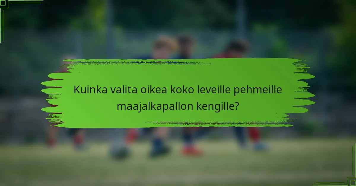 Kuinka valita oikea koko leveille pehmeille maajalkapallon kengille?