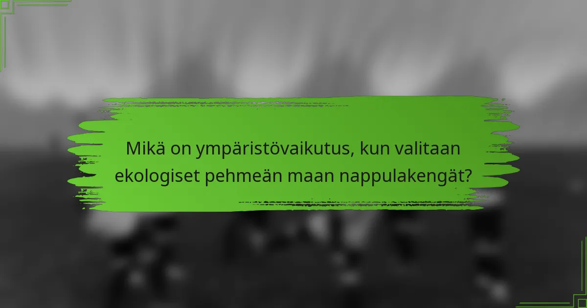 Mikä on ympäristövaikutus, kun valitaan ekologiset pehmeän maan nappulakengät?