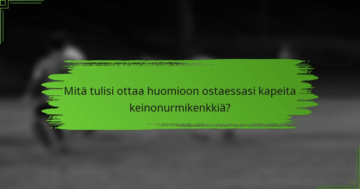 Mitä tulisi ottaa huomioon ostaessasi kapeita keinonurmikenkkiä?