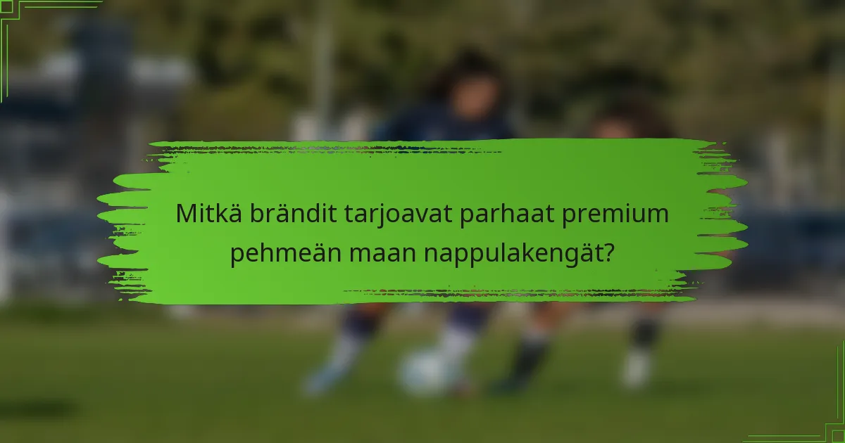 Mitkä brändit tarjoavat parhaat premium pehmeän maan nappulakengät?