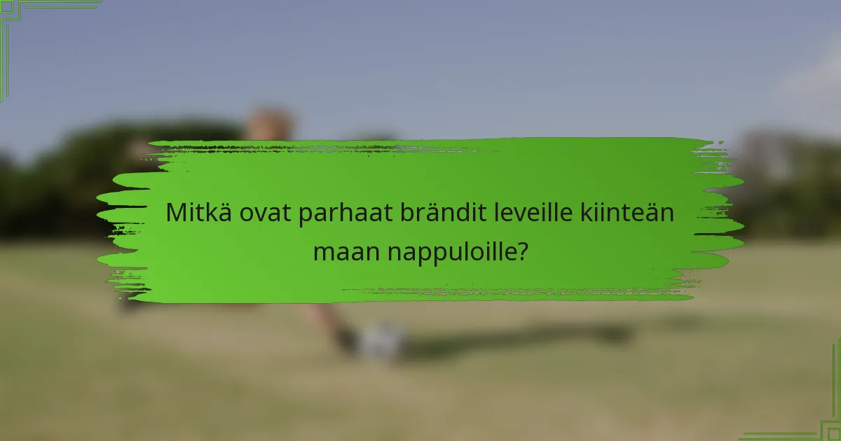 Mitkä ovat parhaat brändit leveille kiinteän maan nappuloille?