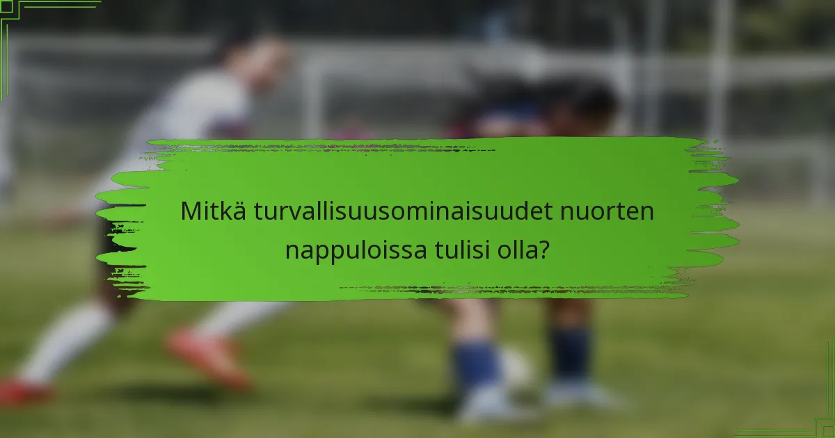Mitkä turvallisuusominaisuudet nuorten nappuloissa tulisi olla?